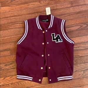 New Forever 21 LA Varsity Letterman Vest